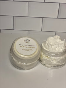 Wrap Me in Cashmere Whipped Sugar Scrub 4 oz. Vegan Body Scrub. Emulsifying scrub. Moisturizing body scrub.